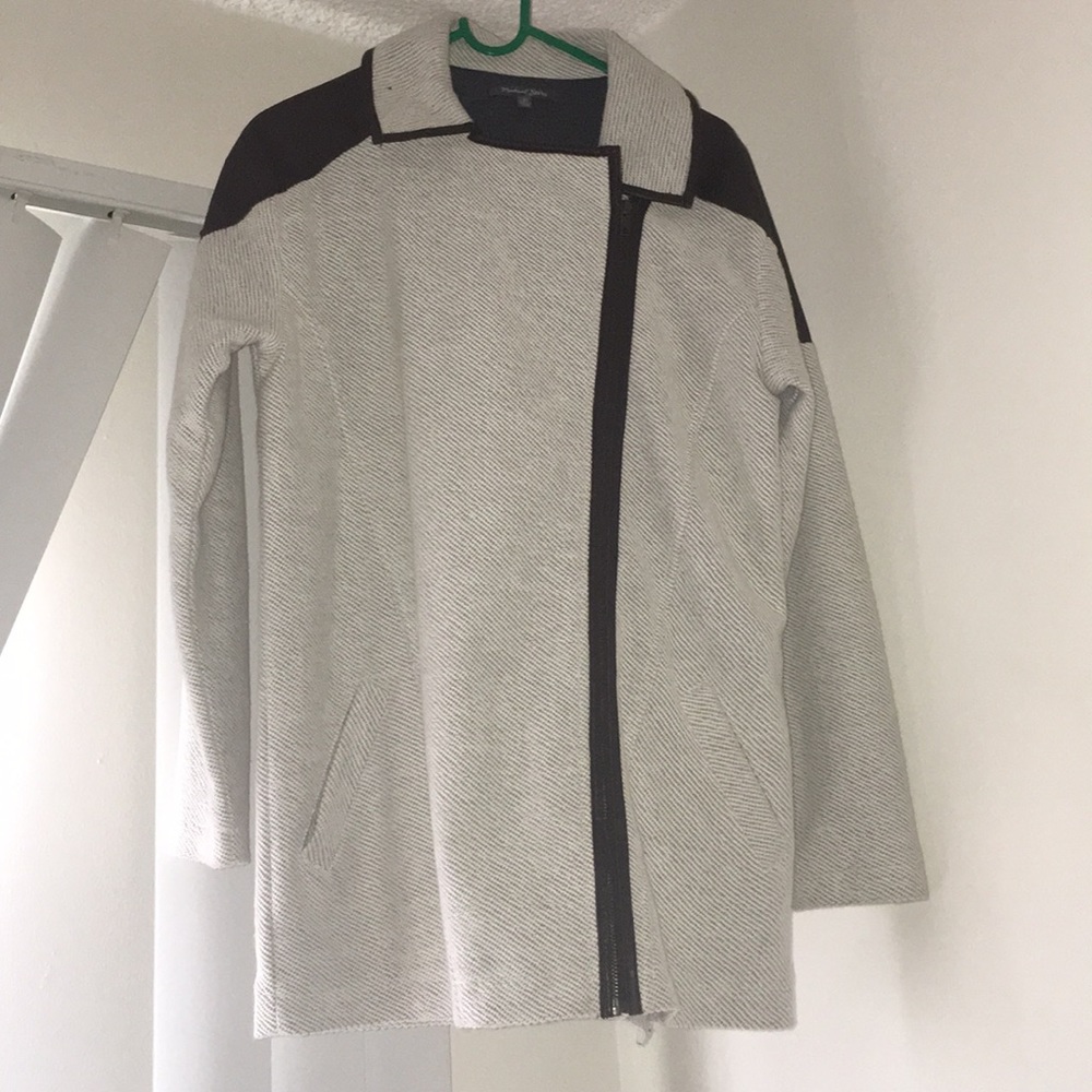 Michael Stars Leather Trim Moto Jacket